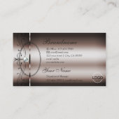 暗いエレガントバラ金ゴールドスクイグド宝石のロゴ写真 名刺 (裏面)