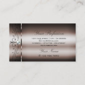 暗いエレガントバラ金ゴールドスクイグド宝石の装飾品 名刺 (裏面)