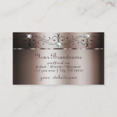 暗いエレガントバラ金ゴールドスクイグド宝石モノグラム 名刺 (裏面)