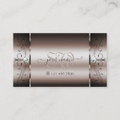 暗いエレガントバラ金ゴールドスクイグド宝石モノグラム 名刺 (正面)