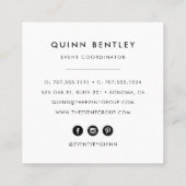 暗いエレガントフローラオンプラム | スクエア名刺 (裏面)