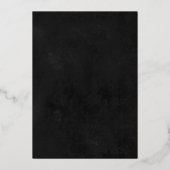 暗いエレガントムーディフローラ結婚式の日付を保存 箔招待状 (裏面)