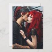 暗いエレガントムーディロマンチックなフローラ写真 セーブザデート (裏面)