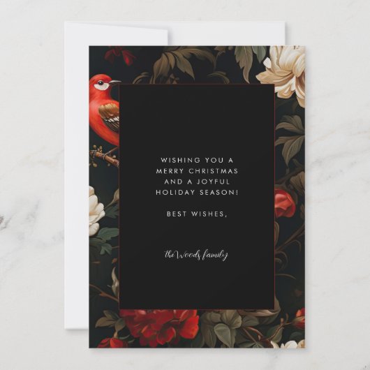 暗いエレガントヴィンテージメリークリスマス シーズンカード (裏面)