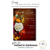 暗いエレガント夏の夕日のフローラ結婚ズ セーブザデート