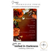 暗いエレガント夏の夕日のフローラ結婚ズ 招待状