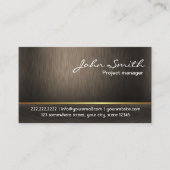 暗いエレガント木製テクスチャビジネスカード 名刺 (正面)