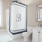 暗いエレガント石板ス縁どトのモノグラム文字 シャワーカーテン (インサイチュ)