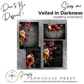 暗いエレガント秋のフローラの結婚夕食なし オールインワン招待状