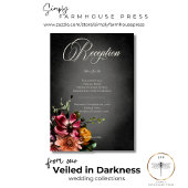 暗いエレガント秋ぼやけのフローラ結婚披露宴 エンクロージャーカード