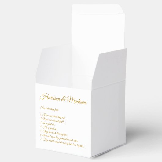 暗いエレガント金ゴールドスカスタムクリプトのカップルおもしろいファクト フェイバーボックス (オープン)