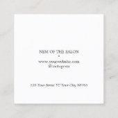 暗いエレガント金ゴールドフェイクはさみ櫛ヘアスタイリスト スクエア名刺 (裏面)