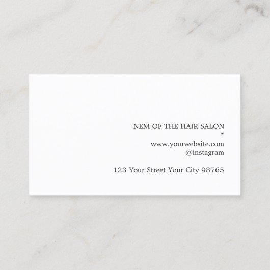 暗いエレガント金ゴールドフェイクはさみ櫛ヘアスタイリスト 名刺 (裏面)