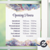 暗いオパールデザイン開館時間ウィンドウにしがみつく ウィンドウサイン (ホーム)