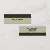 暗いオリーブ色の質 スキニー名刺 (正面/裏面)