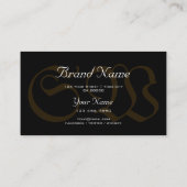 暗いカッコいい金ゴールドスネークパターンブラックカラーズモノグラム 名刺 (裏面)