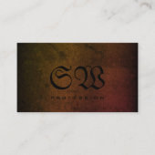暗いカッコいい金ゴールドスネークパターンブラックカラーズモノグラム 名刺 (正面)