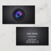 暗いカメラレンズのカメラマンの名刺 名刺 (正面/裏面)
