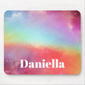 暗いカラフルホログラフィックスカイと名前をカスタムする マウスパッド (正面)