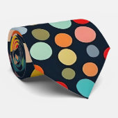 暗いカラフル背景の水玉模様 ネクタイ (ロール)