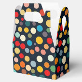 暗いカラフル背景の水玉模様 フェイバーボックス (オープン)