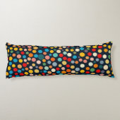 暗いカラフル背景の水玉模様 ボディピロー (裏面)