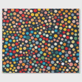 暗いカラフル背景の水玉模様 ラッピングペーパー (フラット)