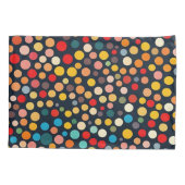 暗いカラフル背景の水玉模様 枕カバー (裏面)