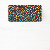 暗いカラフル背景の水玉模様 横断幕 (インサイチュ)