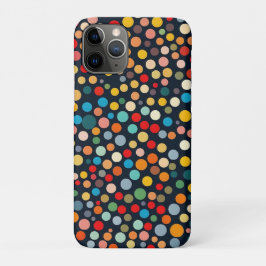 暗いカラフル背景の水玉模様 iPhone 11 PROケース
