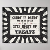 暗いカーニバルサイコサーカスパーティーキャンディトリートサイン ポスター (正面)
