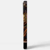 暗いキャンバスに金ゴールドとオレンジの波 Case-Mate iPhoneケース (裏面 / 左)