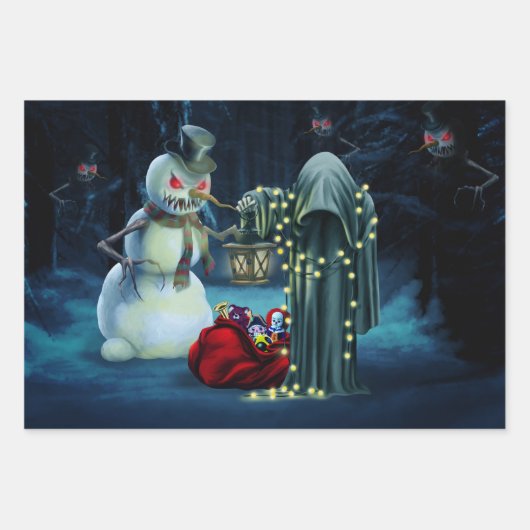 暗いクリスマスの時間 ラッピングペーパーシート (正面)