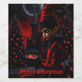 暗いクリスマスの時間。 ワインラベル (シングルラベル)