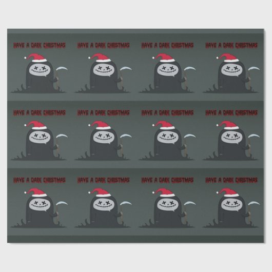暗いクリスマスの死神サンタがいる ラッピングペーパー (フラット)