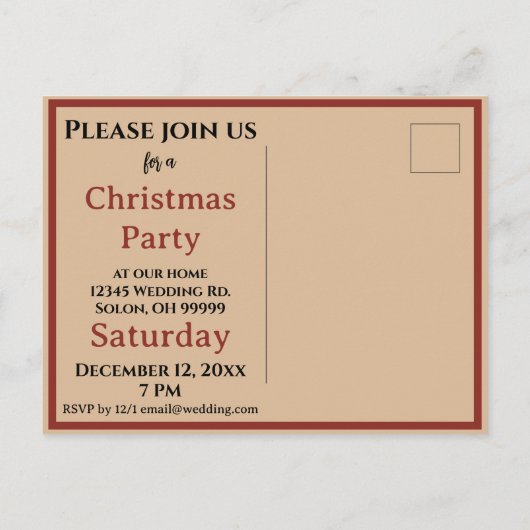 暗いクリスマスの民俗的な悪魔クランプスのおもちゃのバッグ インビテーションポストカード (裏面)