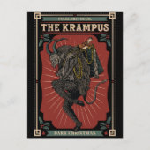 暗いクリスマスの民俗的な悪魔クランプスのおもちゃのバッグ インビテーションポストカード (正面)