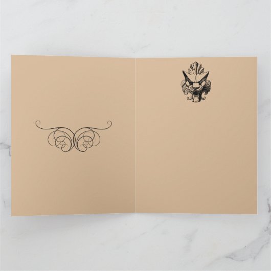 暗いクリスマスの民俗的な悪魔クランプスのおもちゃのバッグ カード (内部)