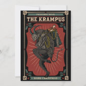 暗いクリスマスの民俗的な悪魔クランプスのおもちゃのバッグ シーズンカード (正面)