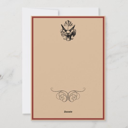 暗いクリスマスの民俗的な悪魔クランプスのおもちゃのバッグ シーズンカード (裏面)