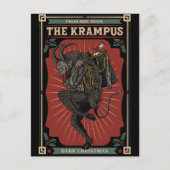 暗いクリスマスの民俗的な悪魔クランプスのおもちゃのバッグ シーズンポストカード (正面)