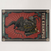 暗いクリスマスの民俗的な悪魔クランプスのおもちゃのバッグ ジグソーパズル (横)