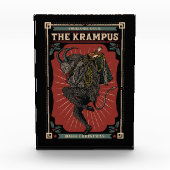 暗いクリスマスの民俗的な悪魔クランプスのおもちゃのバッグ フォトブロック (正面)