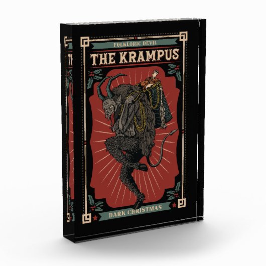 暗いクリスマスの民俗的な悪魔クランプスのおもちゃのバッグ フォトブロック (左)