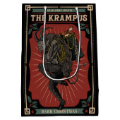 暗いクリスマスの民俗的な悪魔クランプスのおもちゃのバッグ ミディアムペーパーバッグ (裏面)