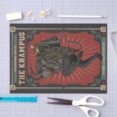 暗いクリスマスの民俗的な悪魔クランプスのおもちゃのバッグ 薄葉紙 (クラフト)