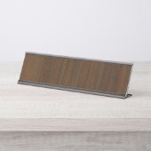 暗いクルミのブラウンのタケ木製の穀物の一見 デスクネームプレート (正面)