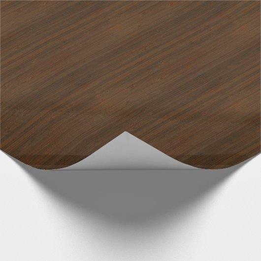 暗いクルミのブラウンのタケ木製の穀物の一見 ラッピングペーパー (角)