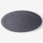 暗いグラデーション音符グレー ペーパープレート (アングル)