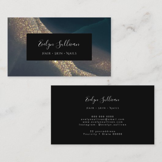 暗いグリッターの名刺 名刺 (正面/裏面)